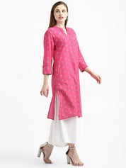 RangDeep Blush Pink Cotton Kurta Kurti Rangdeep-Fashions 