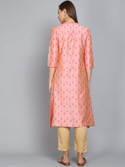 Rangdeep Flamingo Pink Knee length Viscose Straight Kurta Viscose Kurtis Rangdeep-Fashions 