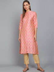 Rangdeep Flamingo Pink Knee length Viscose Straight Kurta Viscose Kurtis Rangdeep-Fashions XX-Large 