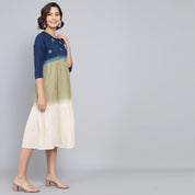 RangDeep Frozen Blue Ombre Cotton Kurta Dress Ombre Dress Rangdeep-Fashions Large 