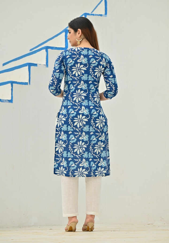 RangDeep INDIGO Printed Kurta Kurti Rangdeep-Fashions 