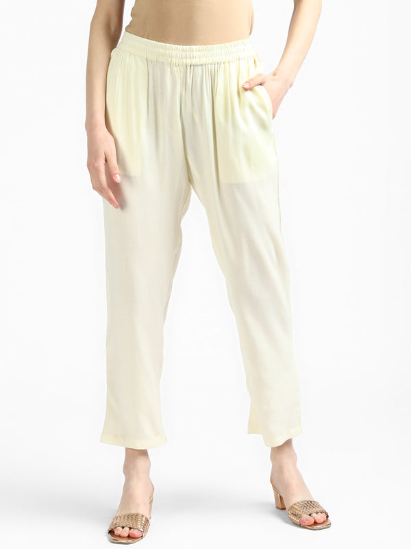 Rangdeep Ivory Cotton Pant with Pockets Cotton Pant Rangdeep-Fashions 