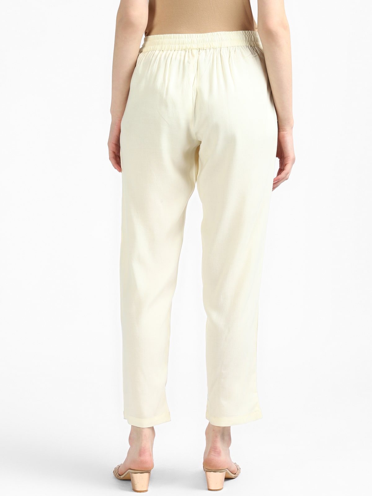 Rangdeep Ivory Cotton Pant with Pockets Cotton Pant Rangdeep-Fashions 