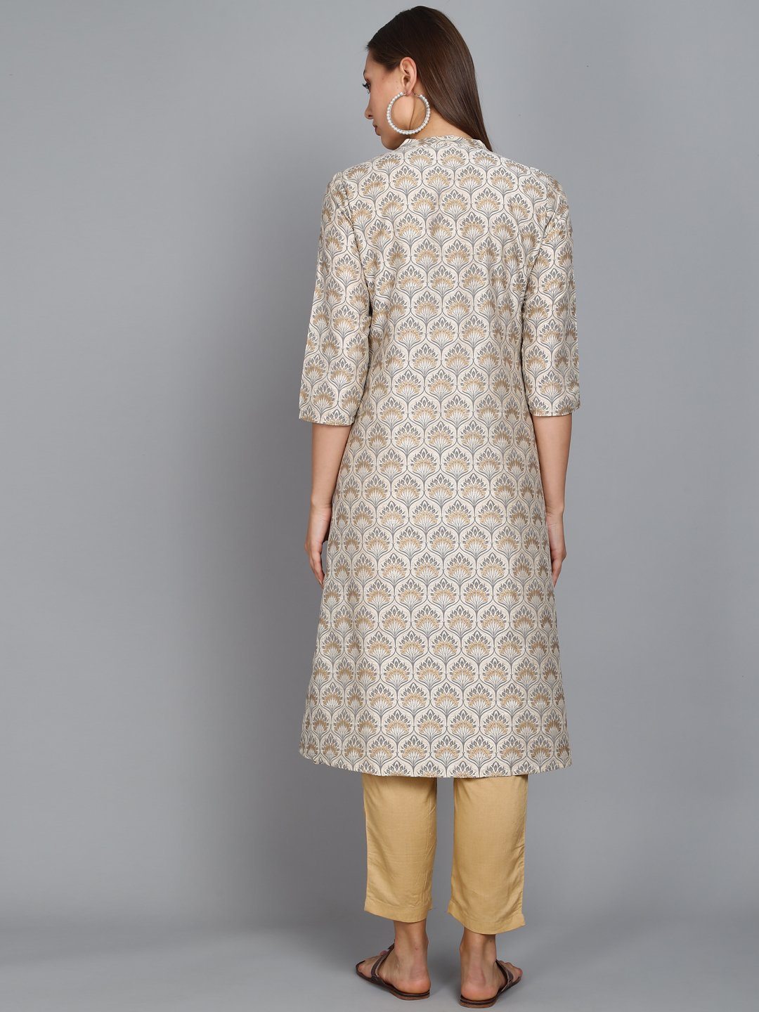 Rangdeep Ivory Knee length Viscose Straight Kurta Viscose Kurtis Rangdeep-Fashions 