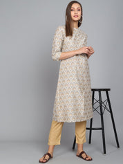 Rangdeep Ivory Knee length Viscose Straight Kurta Viscose Kurtis Rangdeep-Fashions Small 