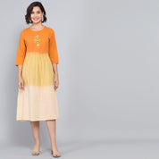 RangDeep Lemon Sorbet Ombre Cotton Kurta Dress Ombre Dress Rangdeep-Fashions Large 