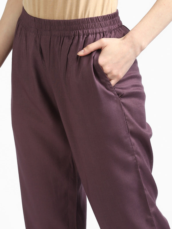 Rangdeep Mahogany Cotton Pant with Pocket Cotton Pant Rangdeep-Fashions 