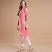 RANGDEEP PINK RAYON WOMEN'S STRAIGHT KURTA Rayon kurta Rangdeep-Fashions Large 