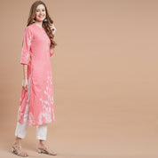 RANGDEEP PINK RAYON WOMEN'S STRAIGHT KURTA Rayon kurta Rangdeep-Fashions Medium 