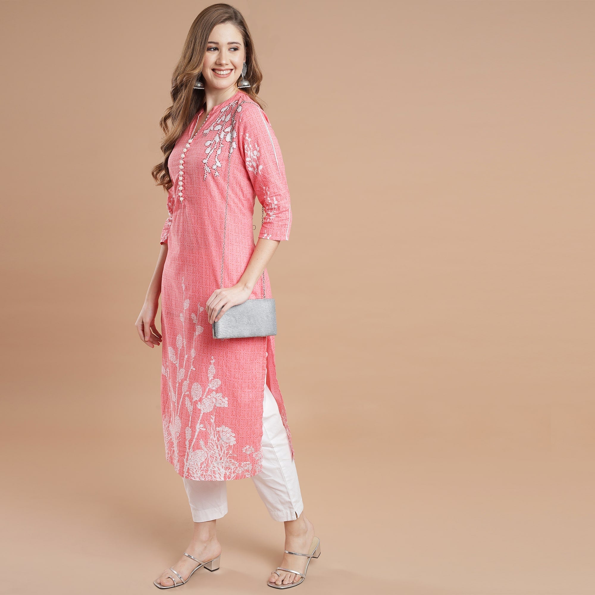 RANGDEEP PINK RAYON WOMEN'S STRAIGHT KURTA Rayon kurta Rangdeep-Fashions X-Large 