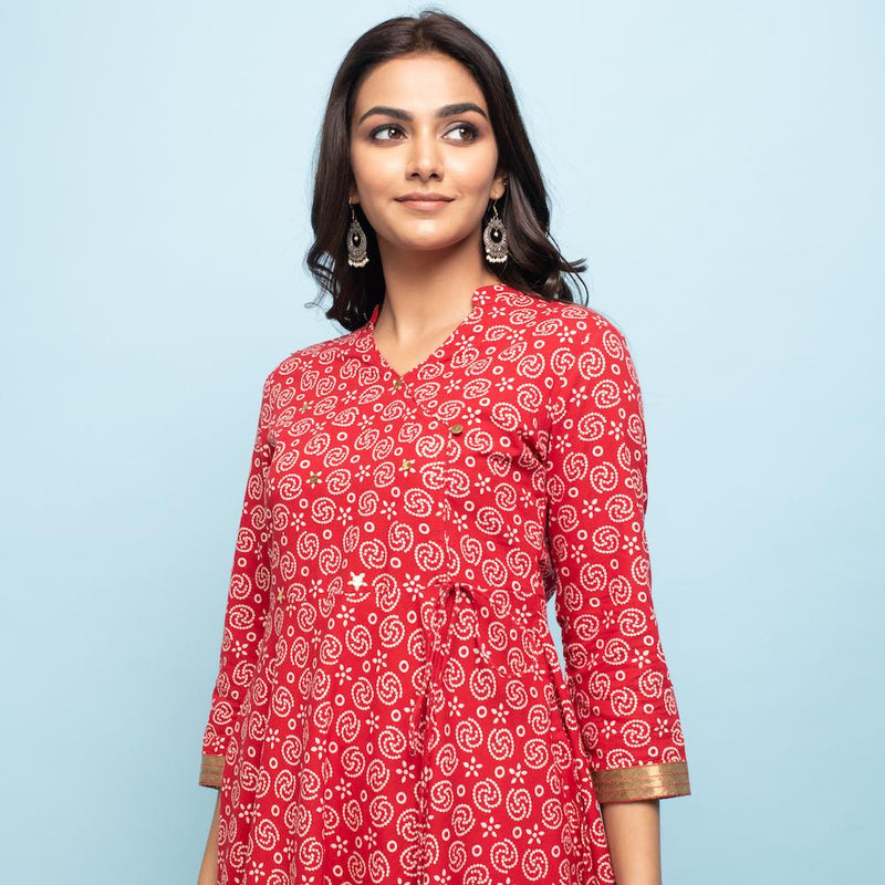 RANGDEEP RED WOMEN'S DRESS Kurti Rangdeep-Fashions 