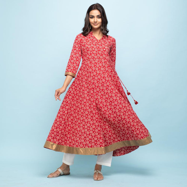 RANGDEEP RED WOMEN'S DRESS Kurti Rangdeep-Fashions 