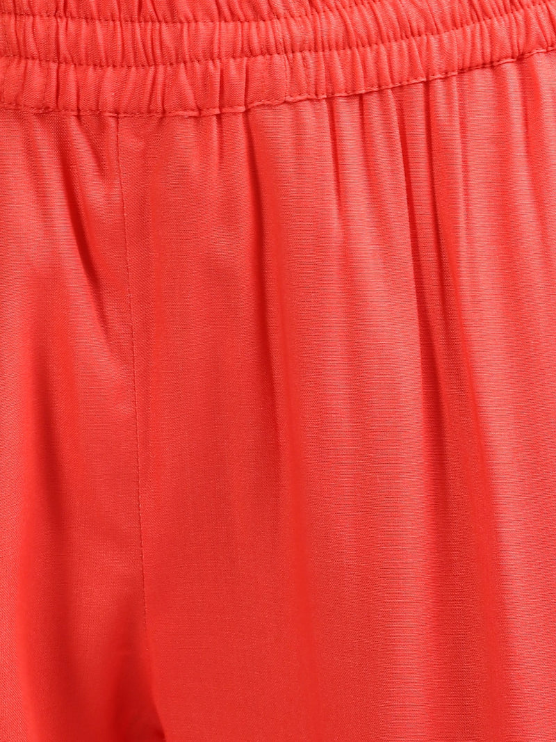 Rangdeep Scarlet Red Cotton Pant with Pockets Cotton Pant Rangdeep-Fashions 