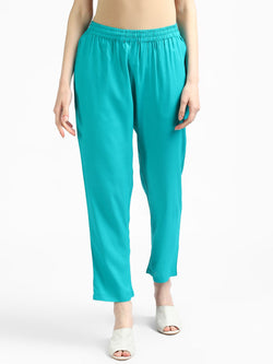 Rangdeep Turquoise Cotton Pant Cotton Pant Rangdeep-Fashions 