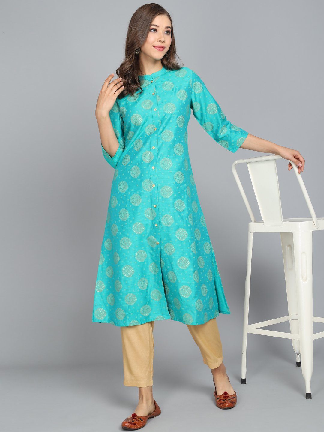 Rangdeep Turquoise Viscose Knee length Viscose Straight Kurta Viscose Kurtis Rangdeep-Fashions XX-Large 