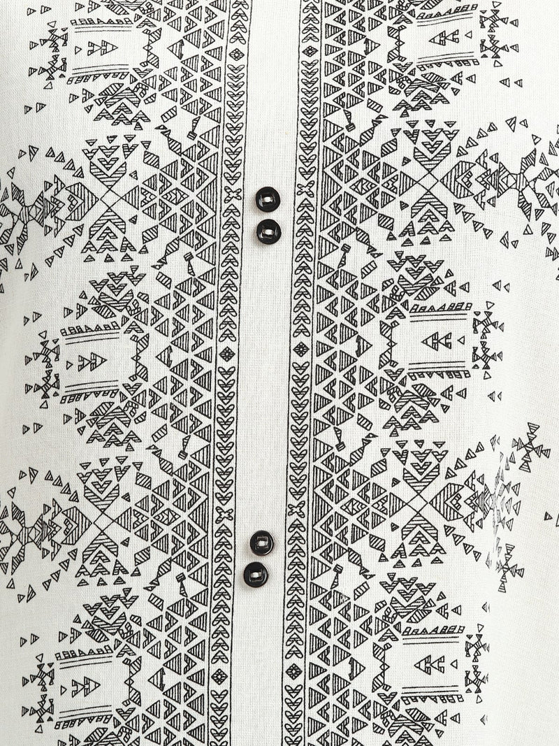 RangDeep White Printed Asymmetric Kurta Kurti Rangdeep-Fashions 
