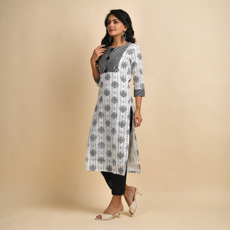 Buy online Black Printed Straight Kurti from Kurta Kurtis for Women by  Anubhutee for ₹499 at 71% off | 2024 Limeroad.com