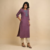 RANGDEEP WOMEN MAUVE EMBROIDERY KURTA Kurti Rangdeep-Fashions Small 