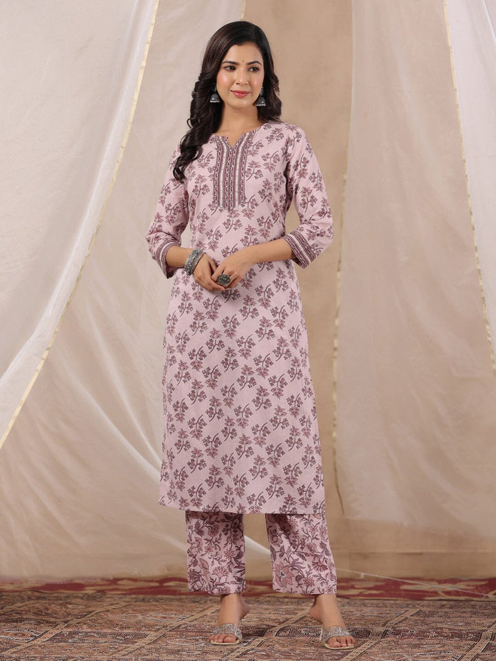 RangDeep Women Pink Floral Print Kurta Set Kurti Dupatta set Pant Rangdeep-Fashions 