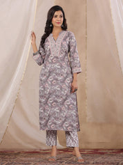 RangDeep Women Pink Floral Print Kurta Set Kurti Dupatta set Pant Rangdeep-Fashions 