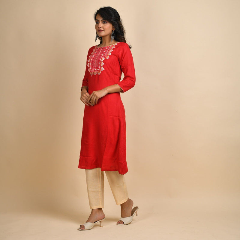 Buy Red Kurtis & Tunics for Women by EYELLA Online | Ajio.com