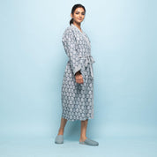 Set of 2 Cotton Hand printed Bathrobe Women Bathrobe Combo SANSKRUTI HOMES 