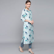 SKY BLUE MUSLIN WOMEN'S KURTA PAJAMA DUPATTA SET muslin kurta Rangdeep-Fashions 