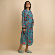 Teal GREEN Couple Pure Cotton Bathrobe Couple Bathrobe SANSKRUTI HOMES 