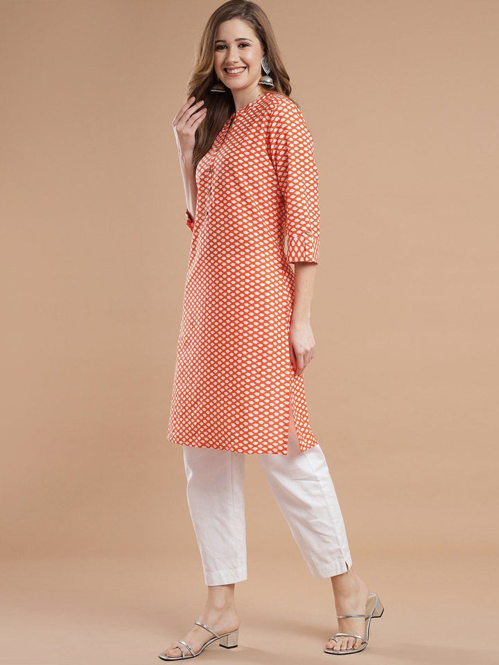 Women Orange kurta Kurti Rangdeep-Fashions 