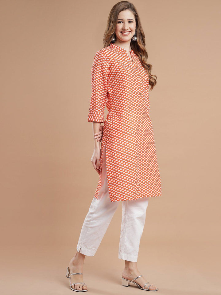 Women Orange kurta Kurti Rangdeep-Fashions 