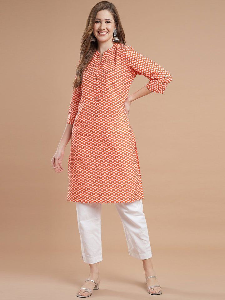 Women Orange kurta Kurti Rangdeep-Fashions 