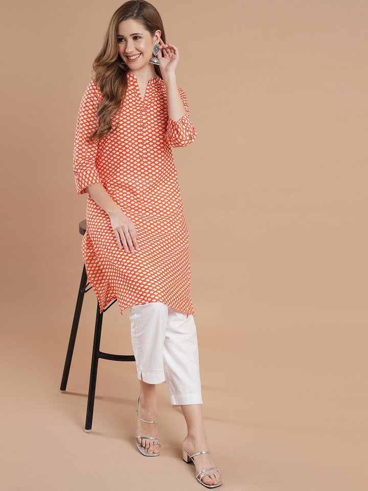 Women Orange kurta Kurti Rangdeep-Fashions 