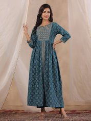 Women Pure Cotton kurta set with Chiffon Dupatta Kurti Dupatta set Pant Rangdeep-Fashions 