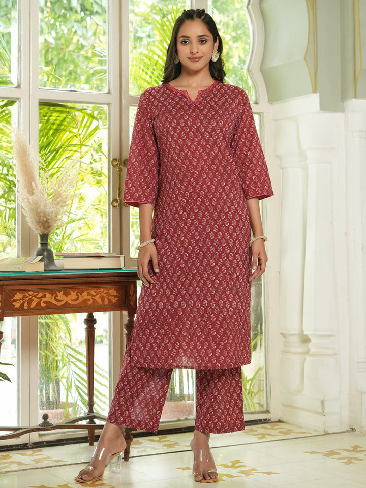 Women Pure Cotton Kurta With Pajama Kurti Dupatta set Pant Rangdeep-Fashions 