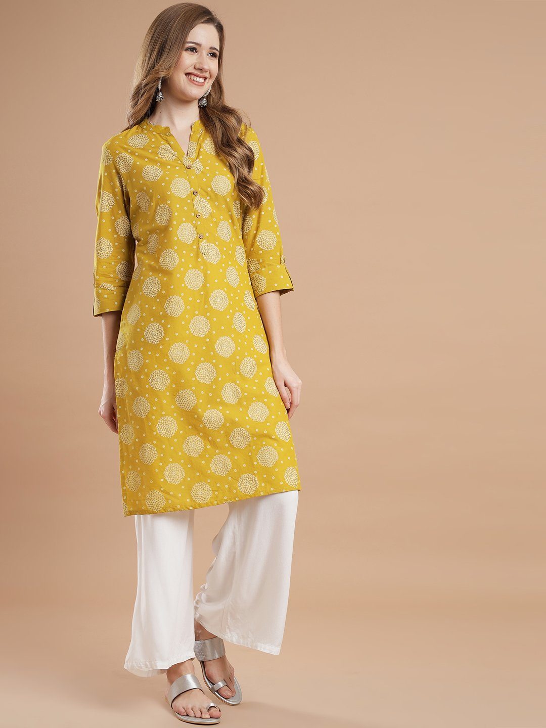 Women Yellow kurta Kurti Rangdeep-Fashions 