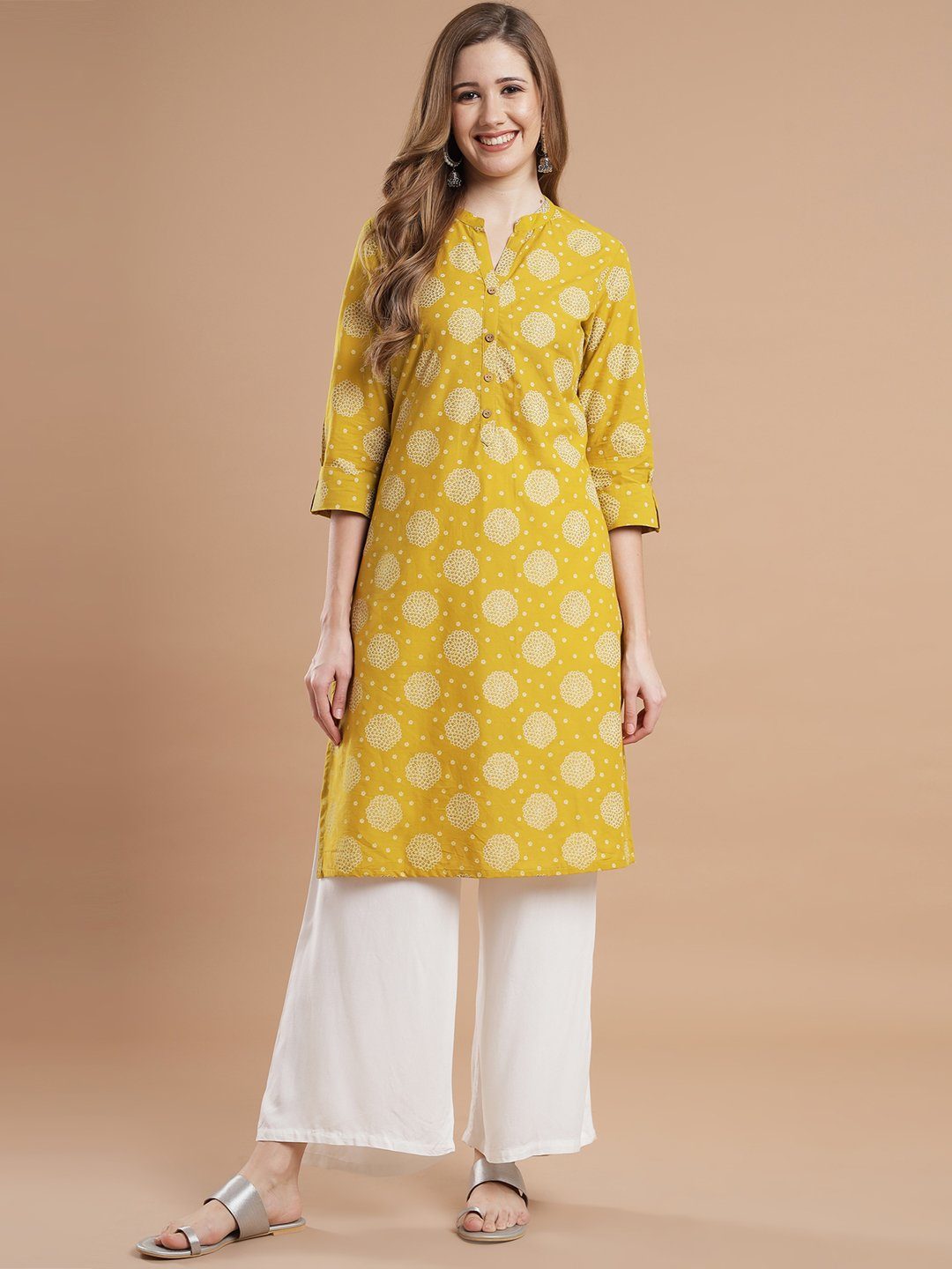 Women Yellow kurta Kurti Rangdeep-Fashions 