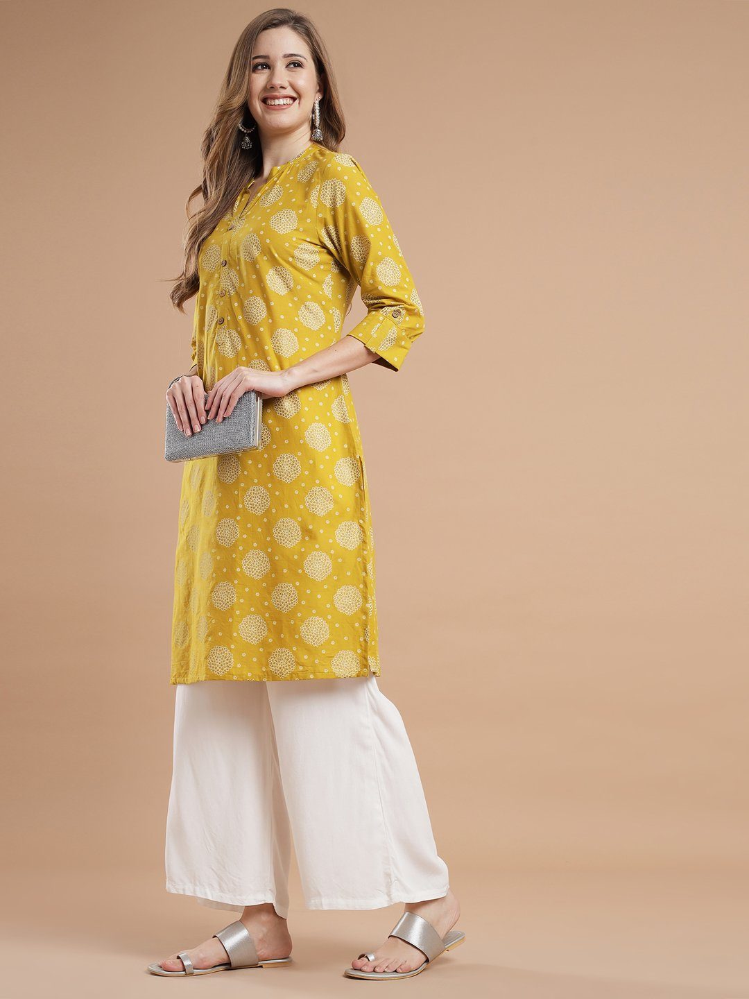 Women Yellow kurta Kurti Rangdeep-Fashions 